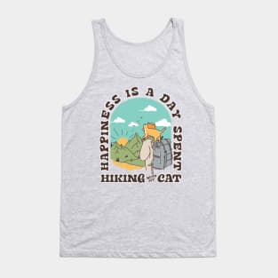 Happiness Is A Day Spent Hiking With My Cat | Hikers and Cats Lover Gift Tank Top
